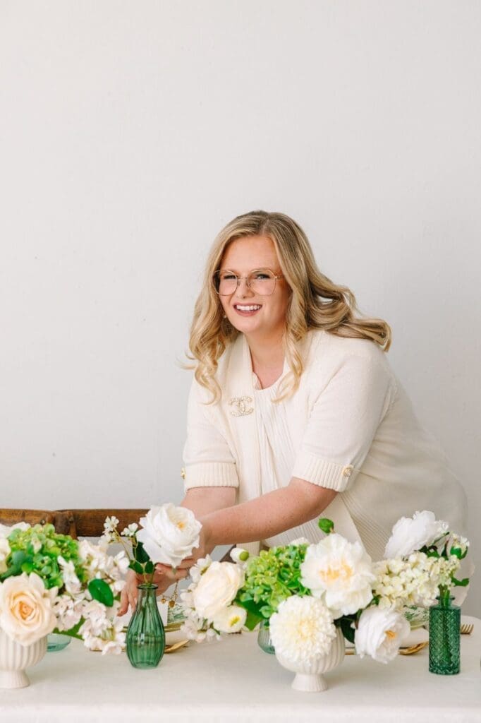 Rosemary doing floral arrangement