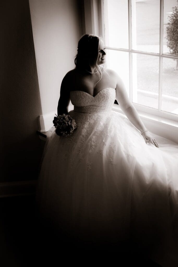 Rosemary in her wedding dress