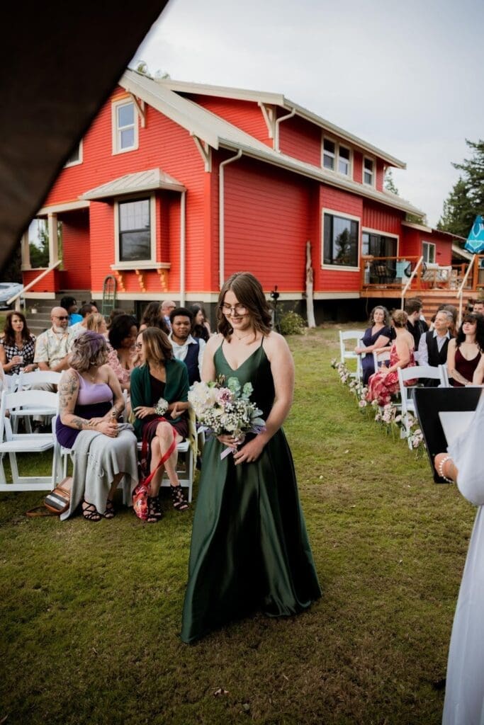 A whimsical aisle of roses set the tone for Mandy & Micah's heartfelt ceremony.