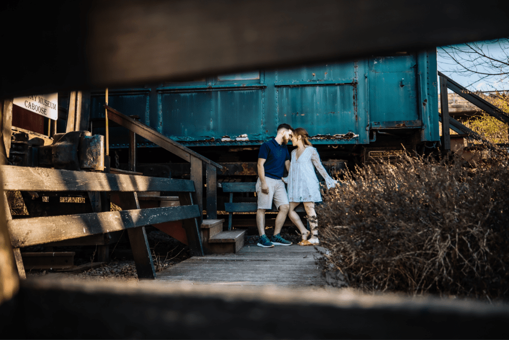 Engagement photos at Roscoe O&W Railway Museum