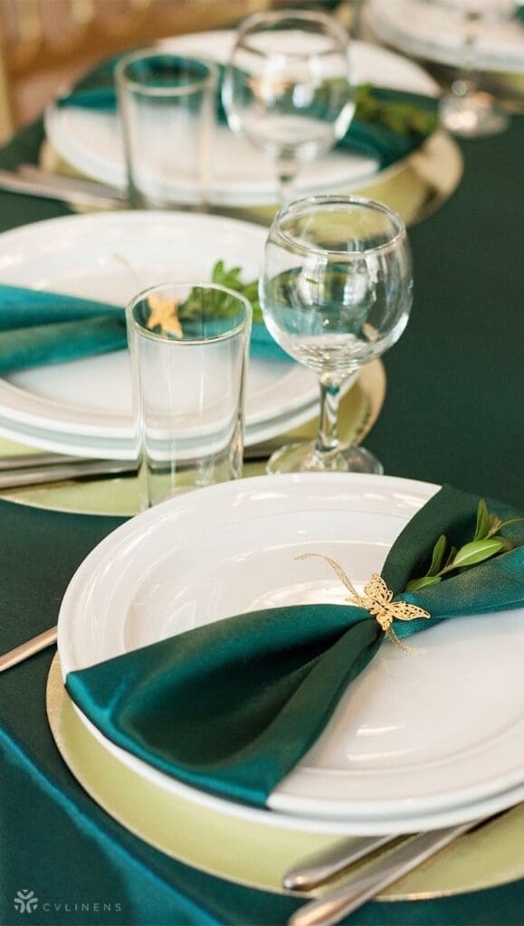 Green themed tablescape