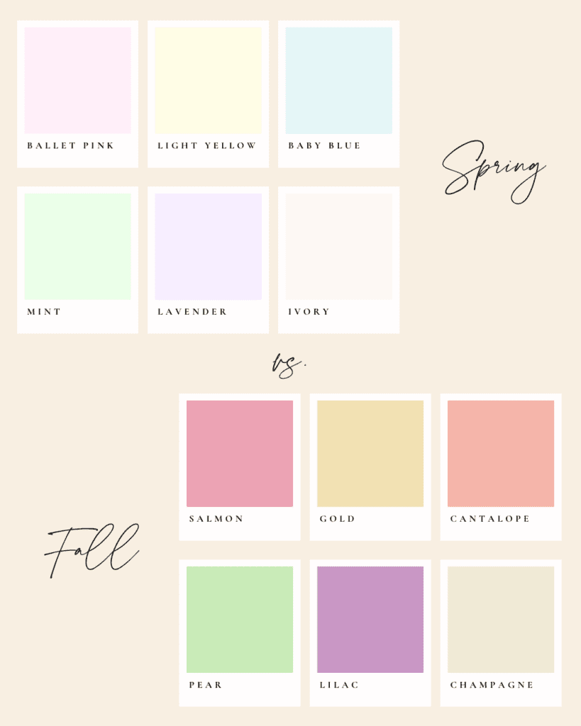 Spring vs fall color palette for seasonal weddings palette inspo